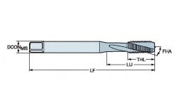 TARAUD DE FILETAGE POUR MACHINE COROTAP 300 DIN 2184-1 EGUNJF 10-32 MM 12.5 MM Ø 6 MM 70 MM  REF. SANDVIK COROMANT T300-SD100DZ-10-32 D150